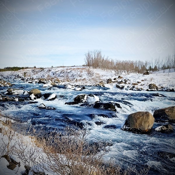 Flussrauschen an der Biskupstungnabraut Bridge