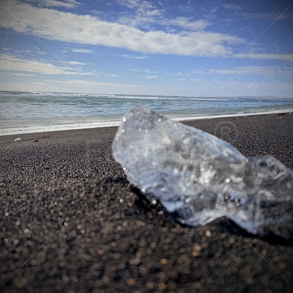 Scraping Waves on Sandy Ground at Black Sand Beach