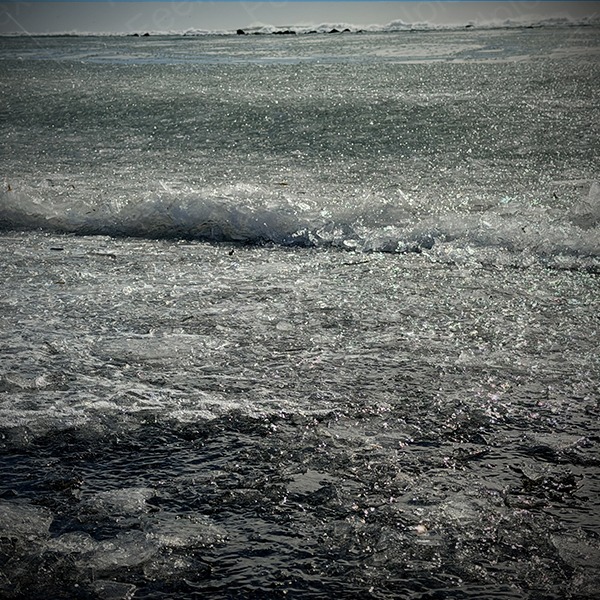 Ice Shards in the Waves at Black Sand Beach
