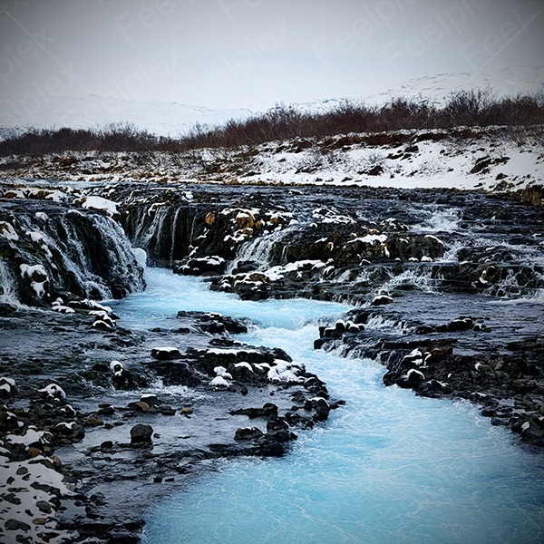 Emerald Blue River Sound at Brúarfoss, Iceland