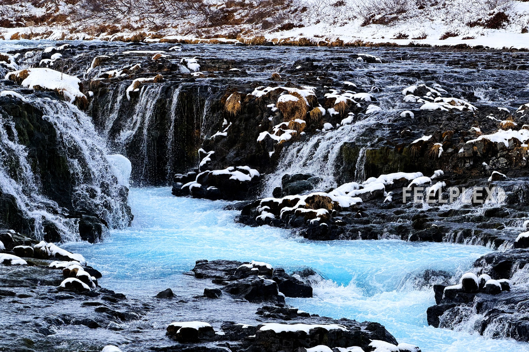 Wasserfallstufen am Brúarfoss