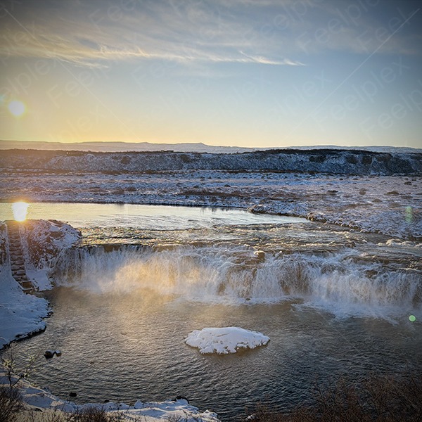 Morgenstille am Faxi Wasserfall