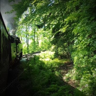 Fahrt mit Dampflokomotive