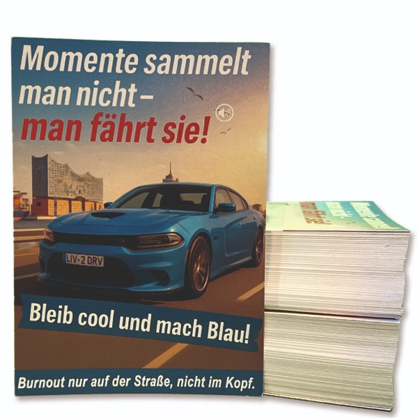 Dodge Charger Sound-Postkarte Vorderseite