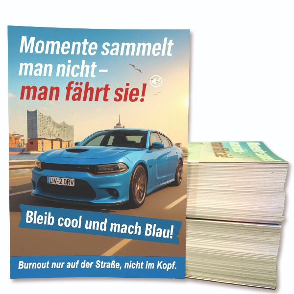 Dodge Charger Sound-Postkarte Vorderseite