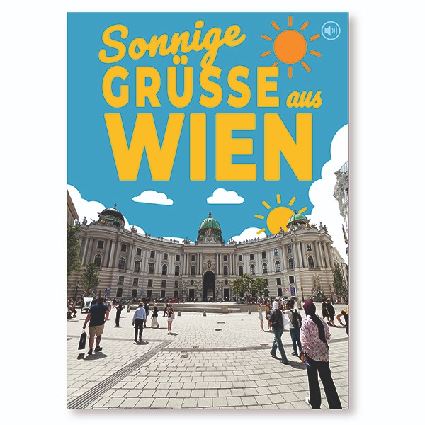 Sonnige Grüße aus Wien – Postkarte mit Sound-Highlight
