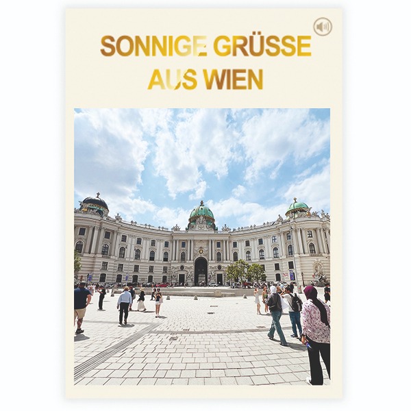 Sonnige Grüße aus Wien – Postkarte mit akustischem Erlebnis