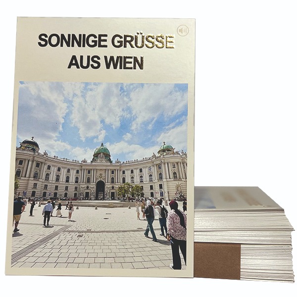 Sonnige Grüße aus Wien – Postkarte mit akustischem Erlebnis