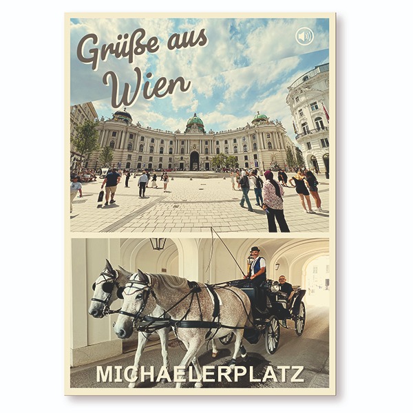 Grüße aus Wien – Postkarte mit QR-Code und Klang-Erlebnis