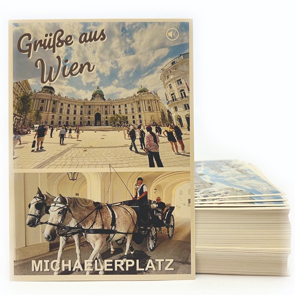 Grüße aus Wien – Postkarte mit QR-Code und Klang-Erlebnis