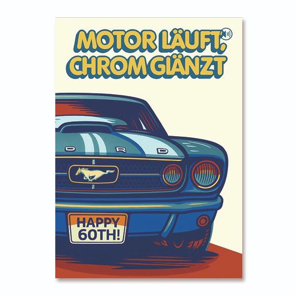 „Freiheit im Briefkasten“ Ford Mustang Sound-Postkarte (QR-Code)