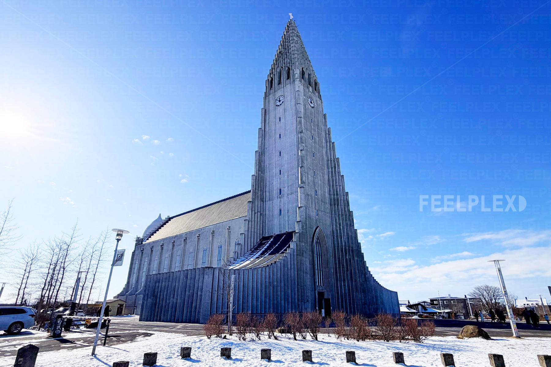 Hallgrímskirkja über Reykjavík