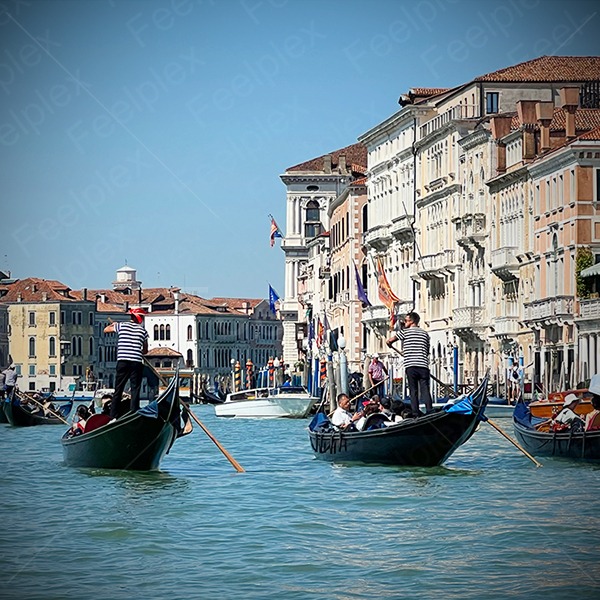 Italienische Stadtszene am Grand Canal in Venedig